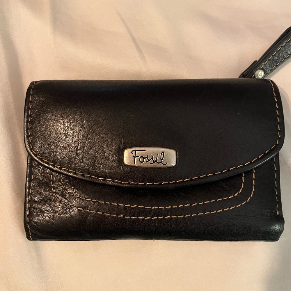 Fossil black leather wallet